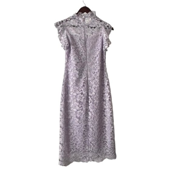 Enfocus Studio Women' 6 Purple/Lavender Sleeveless Mock Neck Midi Sheath Dress - Picture 6 of 14